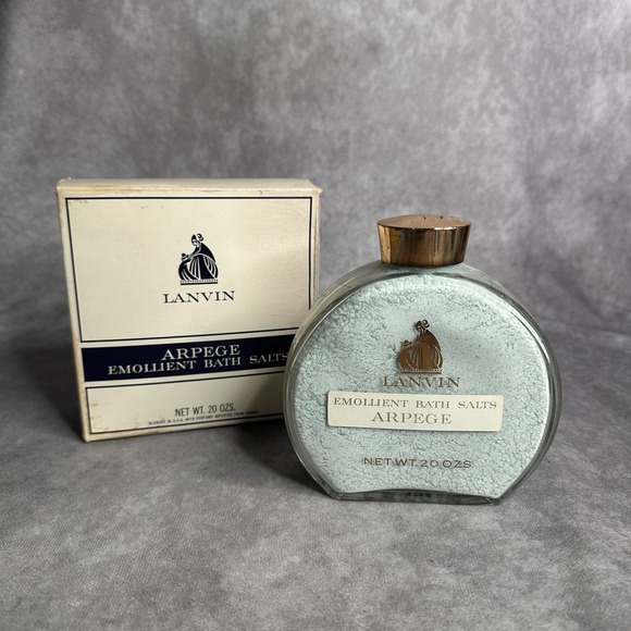 Vintage Emollient Arpege perfumed Bath Salts 20 ozs Large glass bottle‎ full - Picture 1 of 8